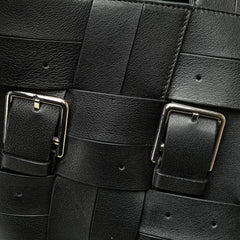 Small Woven Calfskin Buckle Surplus Basket Bag