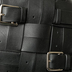 Small Woven Calfskin Buckle Surplus Basket Bag
