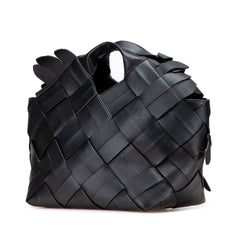 Small Woven Calfskin Buckle Surplus Basket Bag