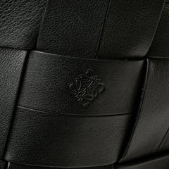 Small Woven Calfskin Buckle Surplus Basket Bag
