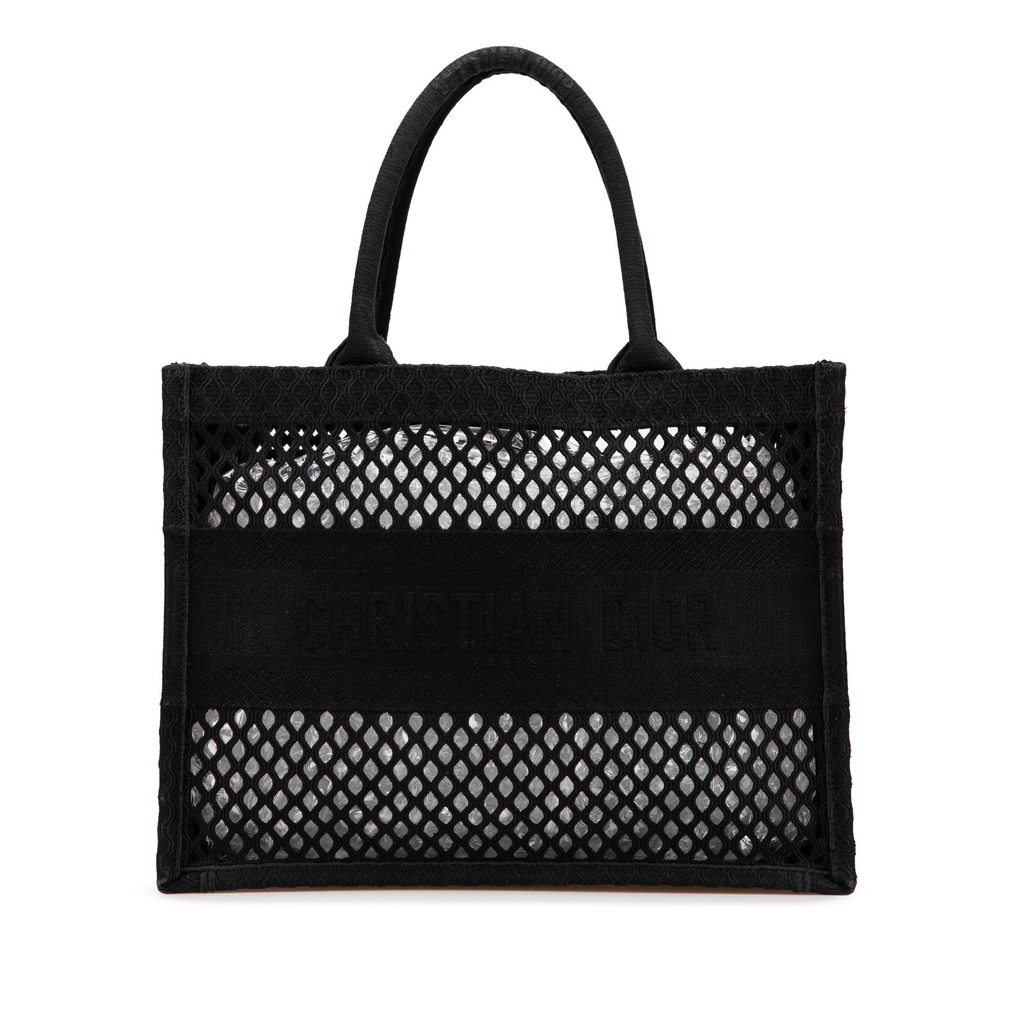 Medium Mesh Embroidered Book Tote