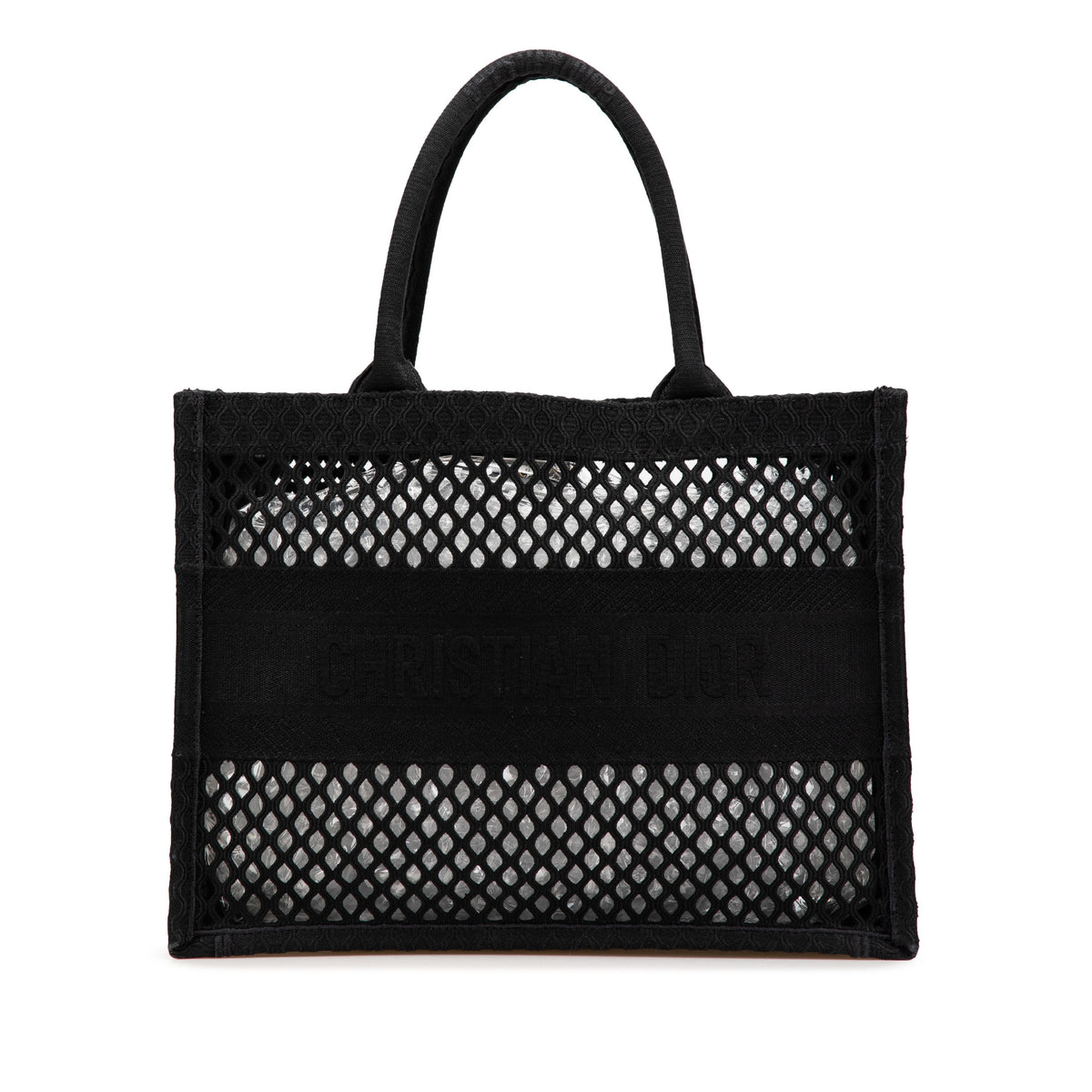 Medium Mesh Embroidered Book Tote