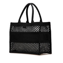 Medium Mesh Embroidered Book Tote