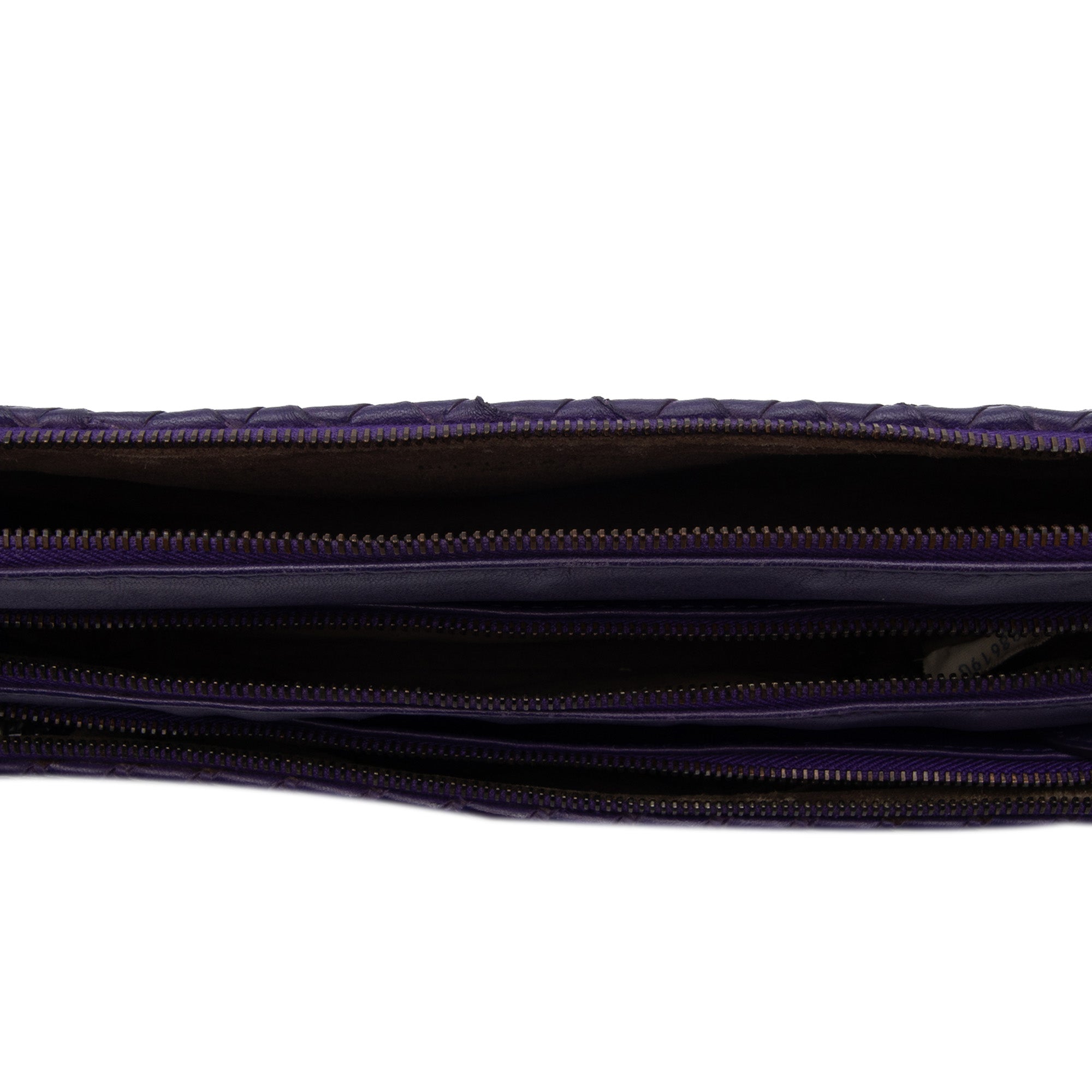 Nappa Intrecciato Triple Zip Shoulder Bag