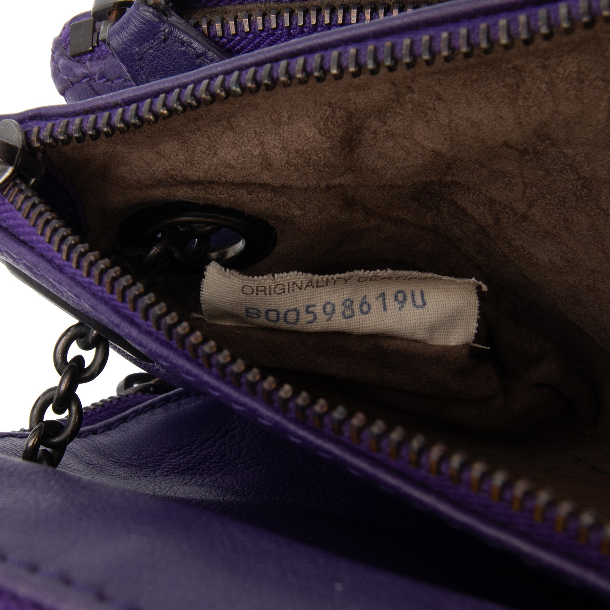 Nappa Intrecciato Triple Zip Shoulder Bag