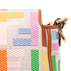 Zucca Embroidered Canvas Baguette Satchel