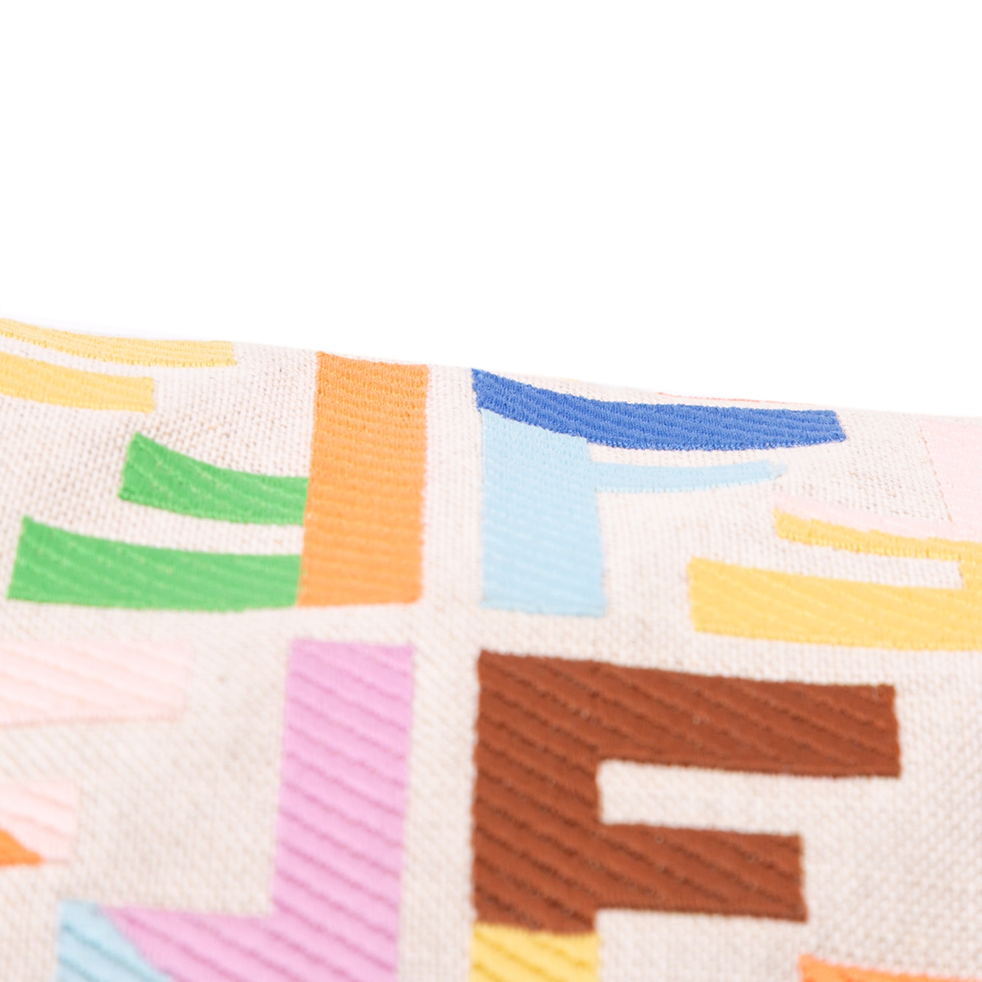 Zucca Embroidered Canvas Baguette Satchel