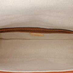 Zucca Embroidered Canvas Baguette Satchel