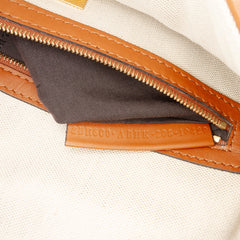 Zucca Embroidered Canvas Baguette Satchel