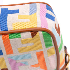 Zucca Embroidered Canvas Baguette Satchel
