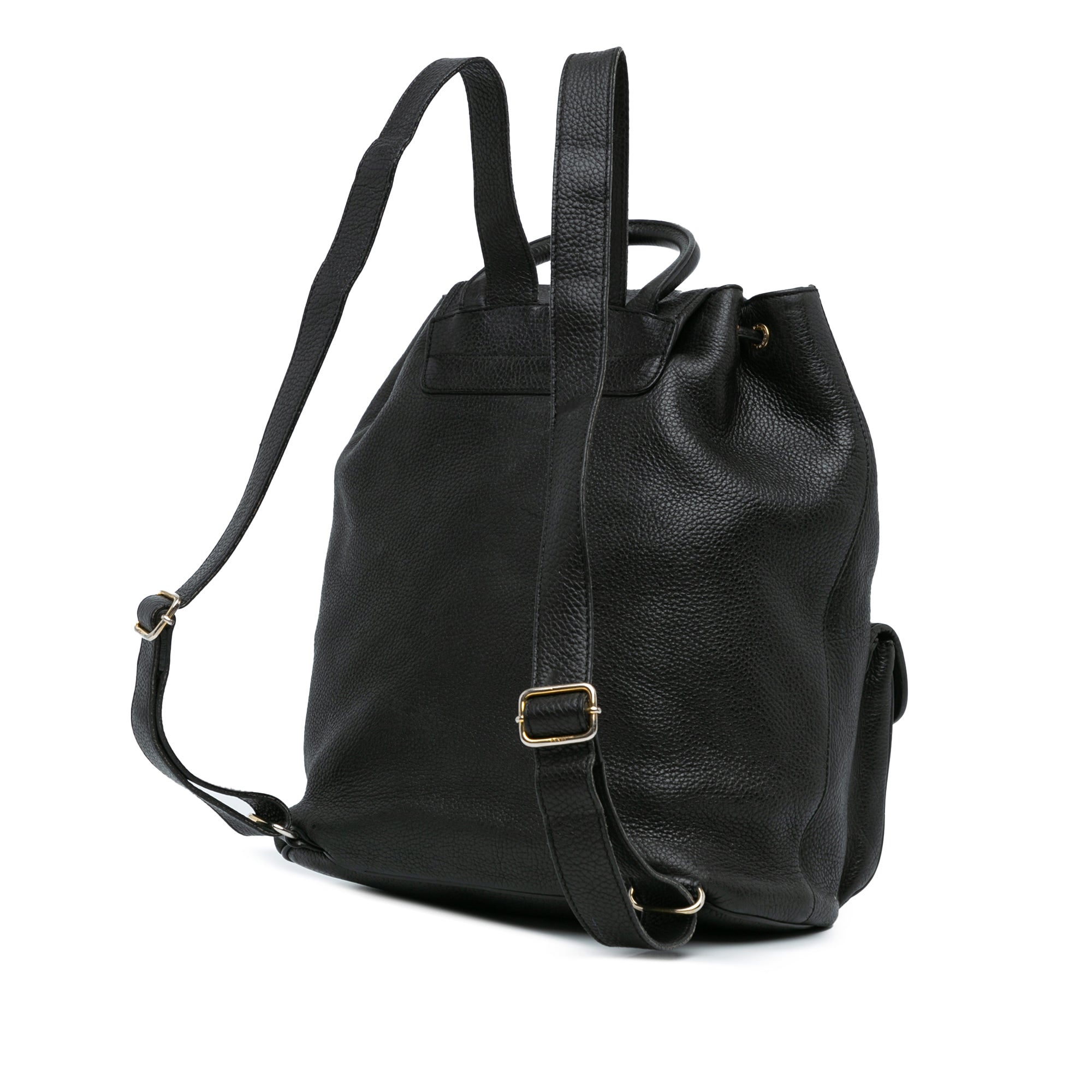 Leather Drawstring Backpack