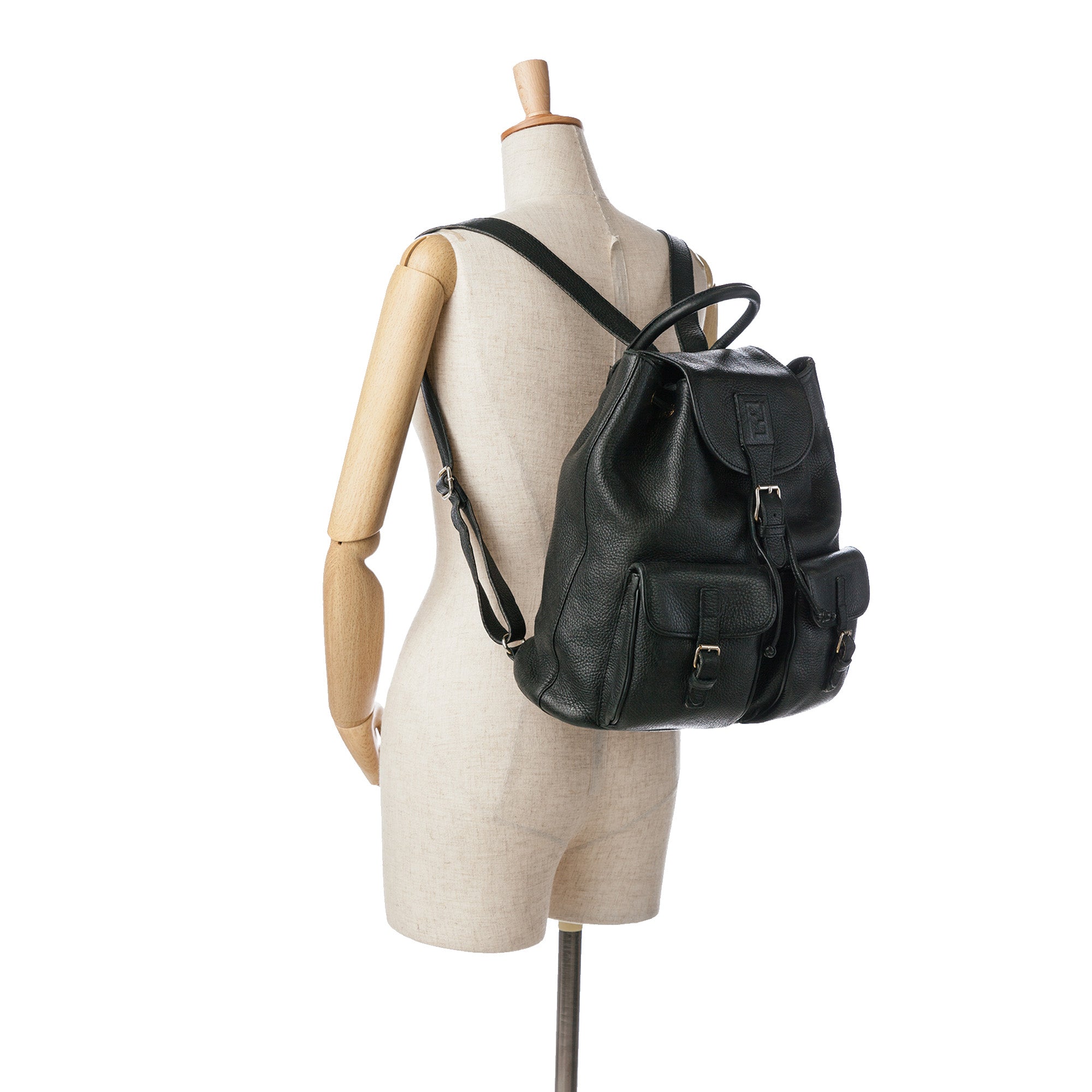 Leather Drawstring Backpack