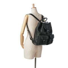 Leather Drawstring Backpack