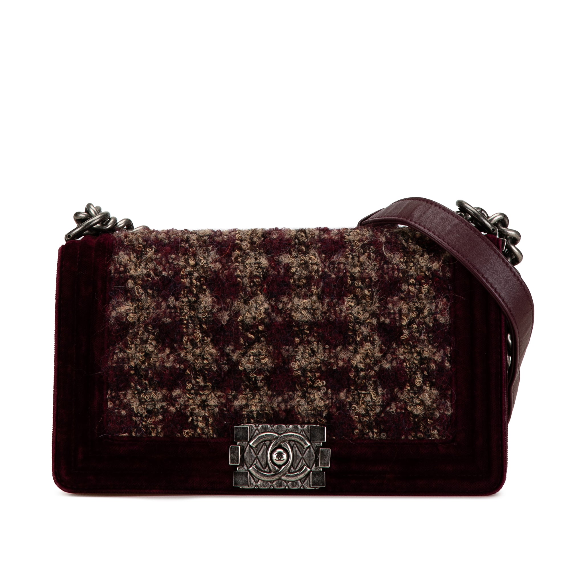 Medium Velvet Tweed Boy Flap