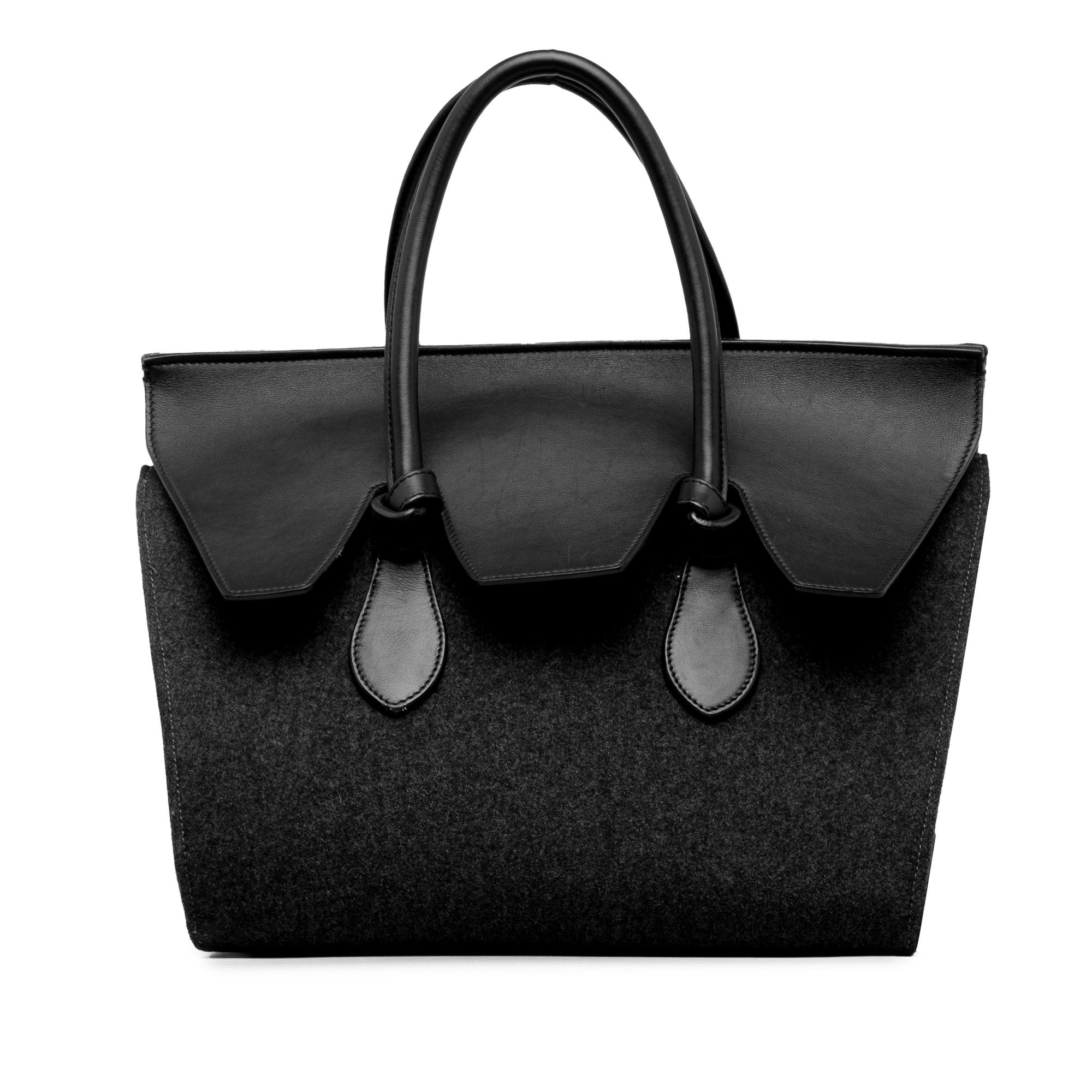 Felt and Leather Tie Knot Tote_0