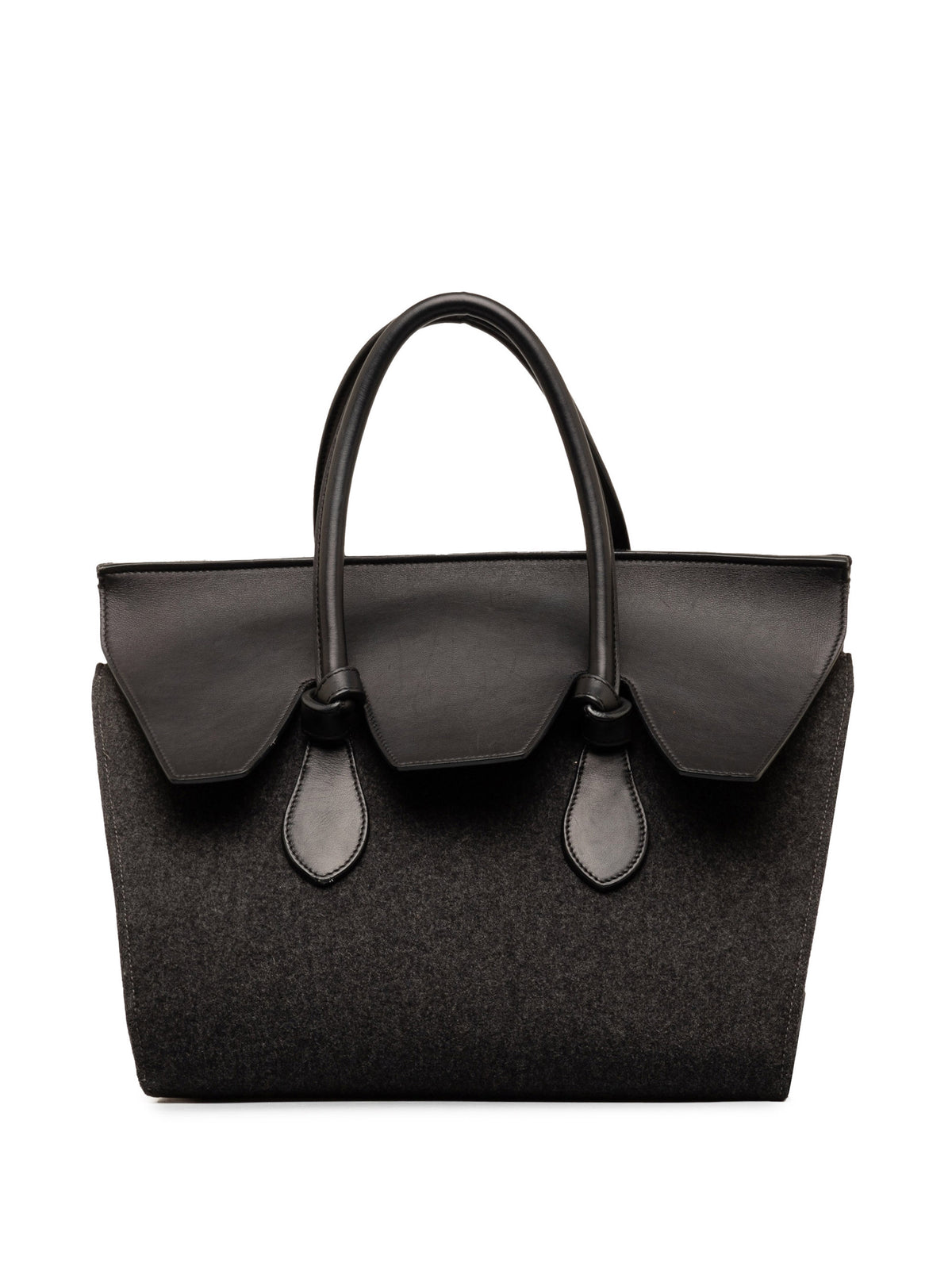 Felt and Leather Tie Knot Tote_0