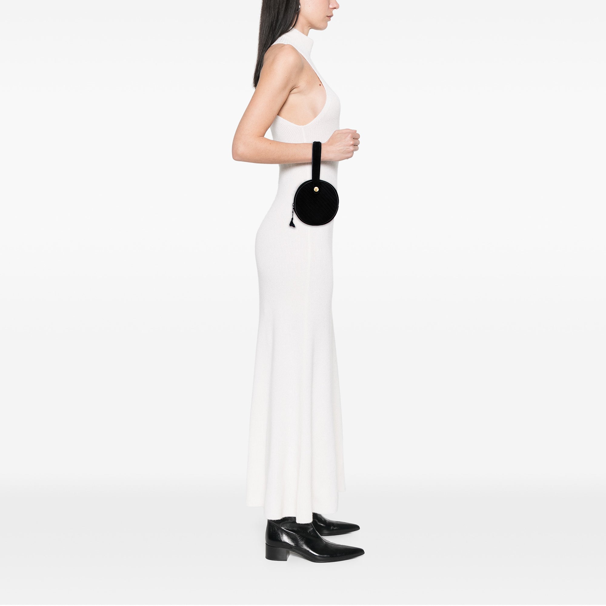 Round Suede Tassel Handbag