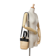 Mini Raffia Pebble Bucket Bag