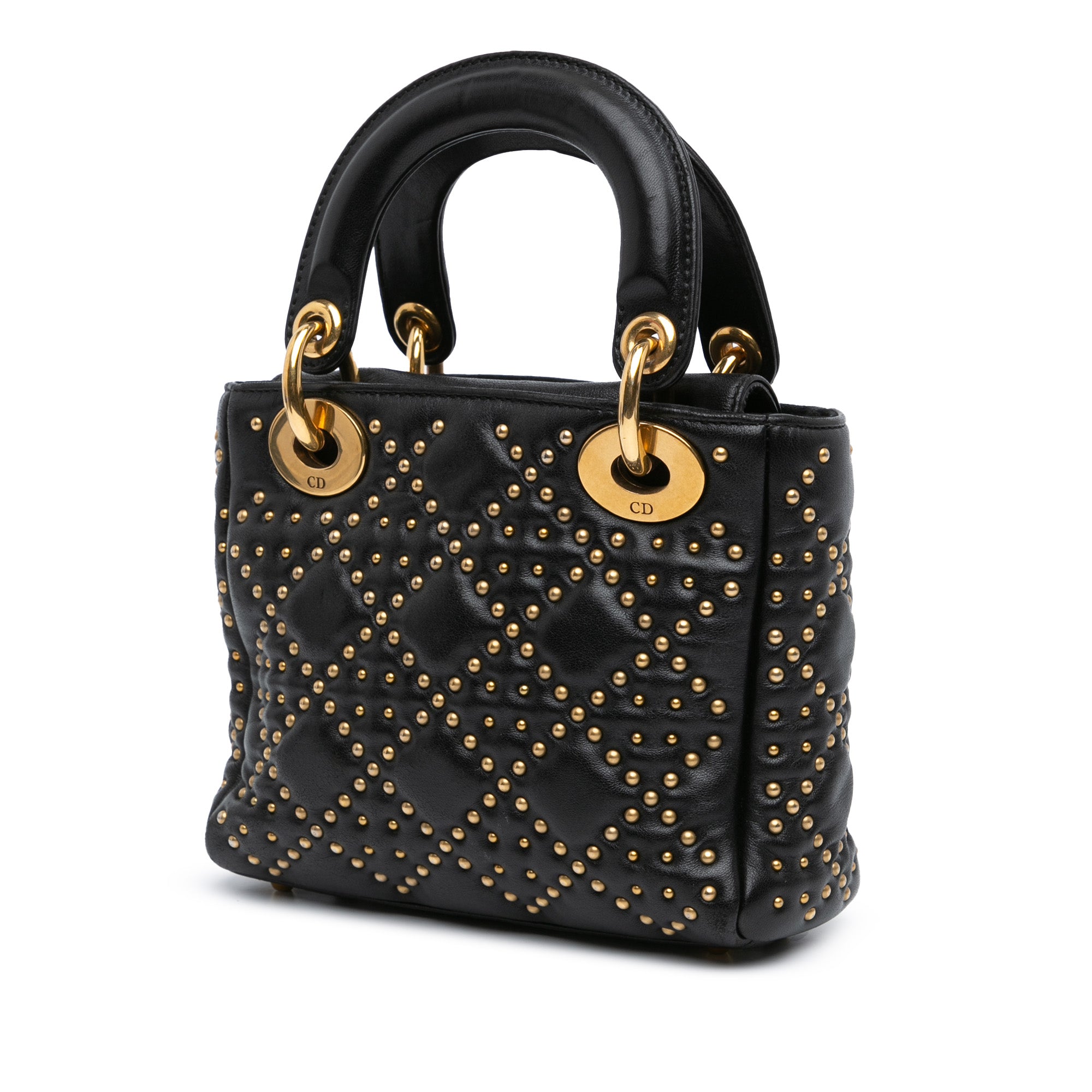 Mini Calfskin Cannage Studded Supple Lady Dior