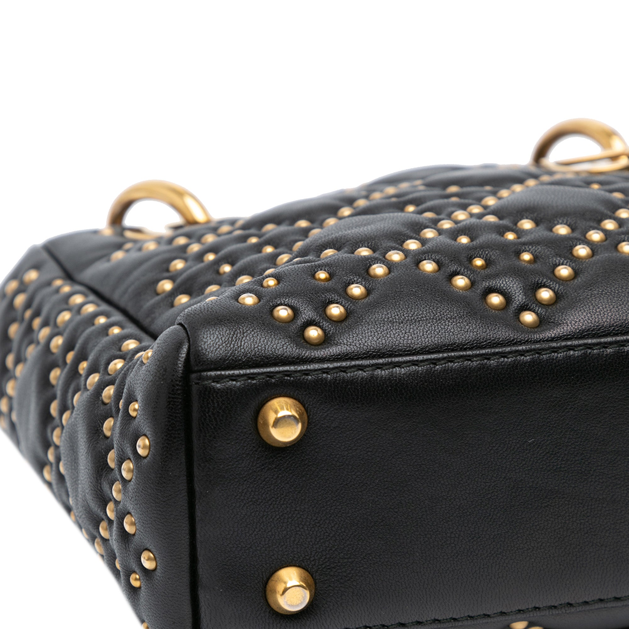 Mini Calfskin Cannage Studded Supple Lady Dior