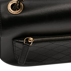 Medium Shiny Calfskin and Quilted Goatskin Coco Curve Flap