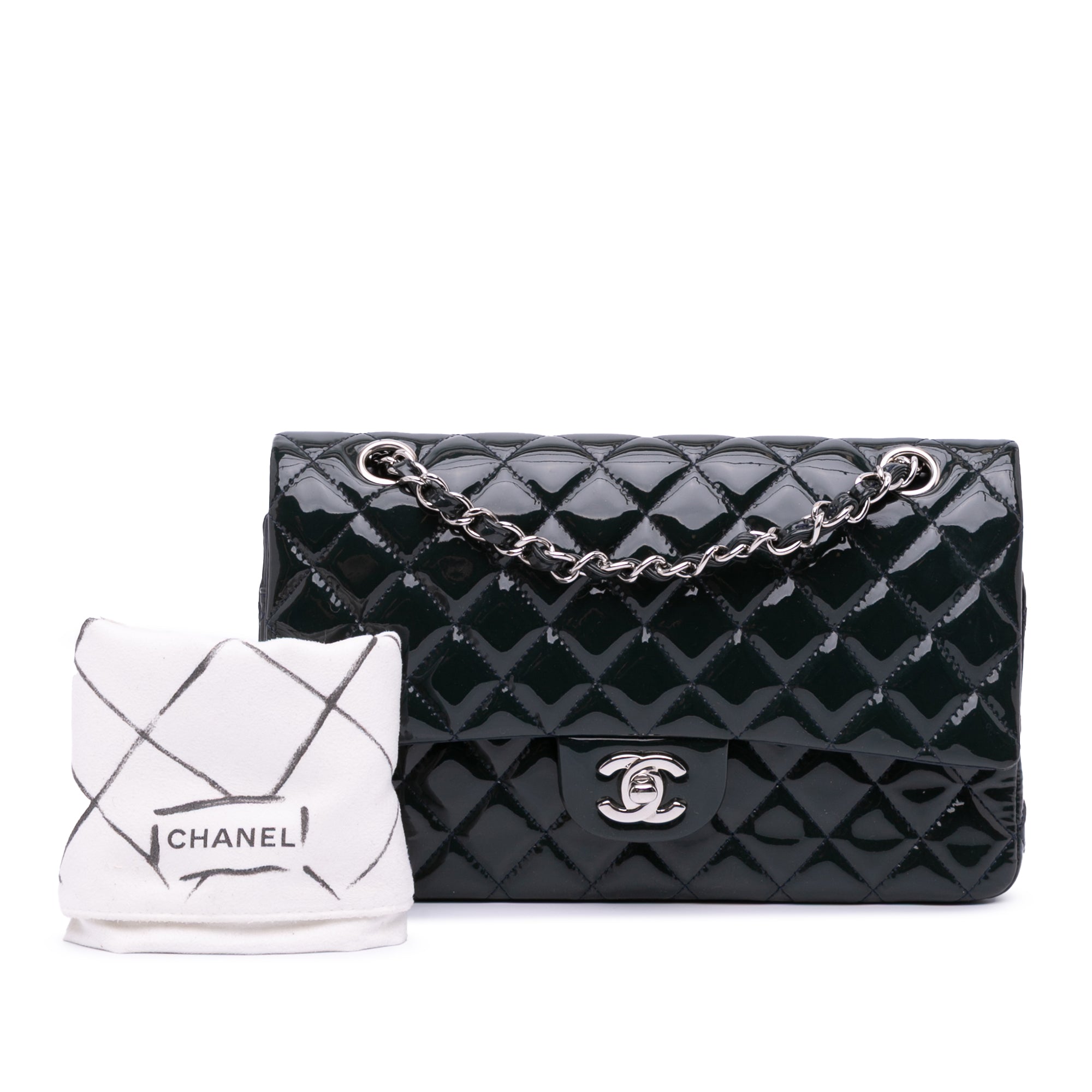 Medium Classic Patent Double Flap