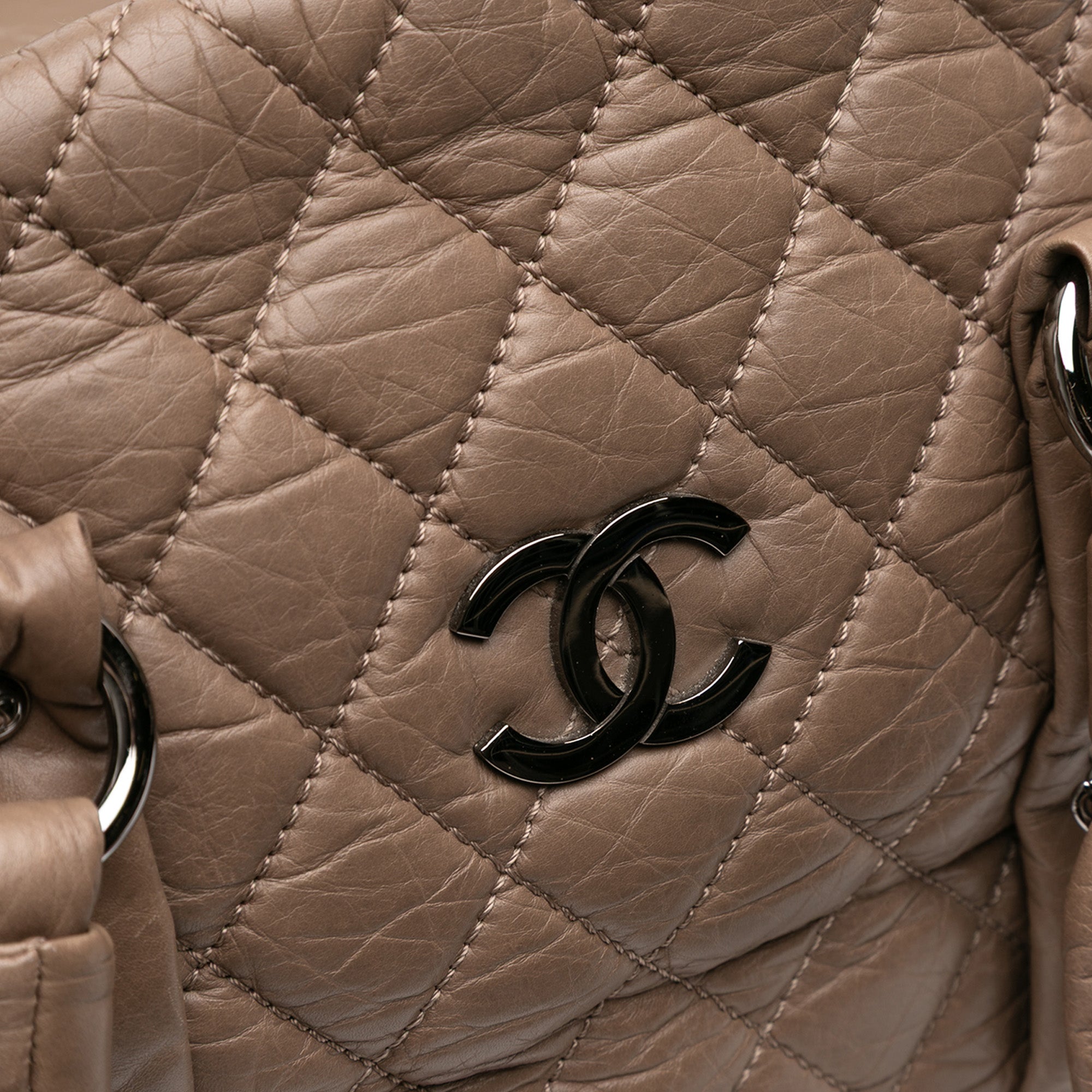 Distressed Lambskin Lady Braid Bowler Bag