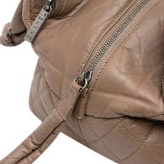 Distressed Lambskin Lady Braid Bowler Bag