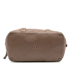 Distressed Lambskin Lady Braid Bowler Bag