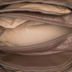 Distressed Lambskin Lady Braid Bowler Bag