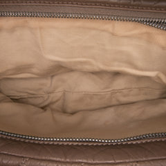 Distressed Lambskin Lady Braid Bowler Bag