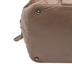 Distressed Lambskin Lady Braid Bowler Bag