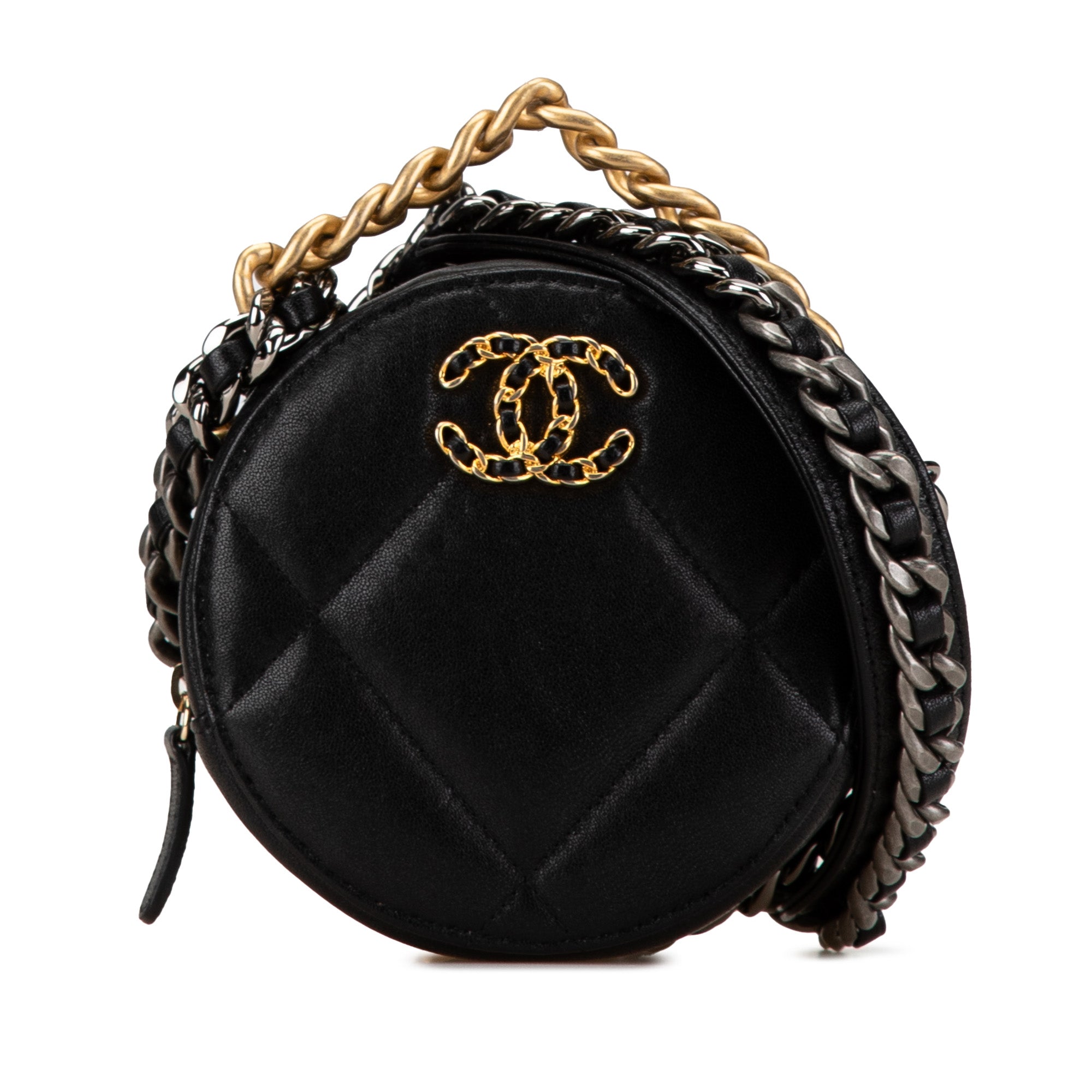 Lambskin 19 Round Clutch with Chain