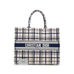 Large Check n Dior Book Tote