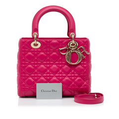 Medium Lambskin Cannage Lady Dior