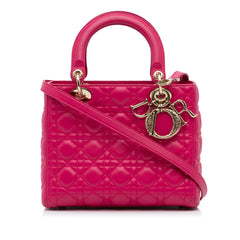 Medium Lambskin Cannage Lady Dior