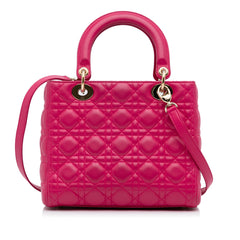 Medium Lambskin Cannage Lady Dior