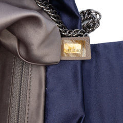 CC Satin Bow Clutch with Chain