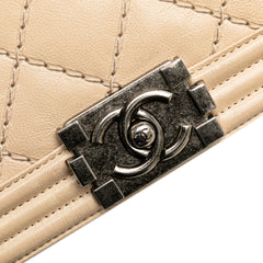 Old Medium Aged Calfskin Double Stitch Boy Flap