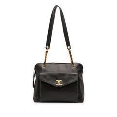 Caviar Front Pocket Chain Tote