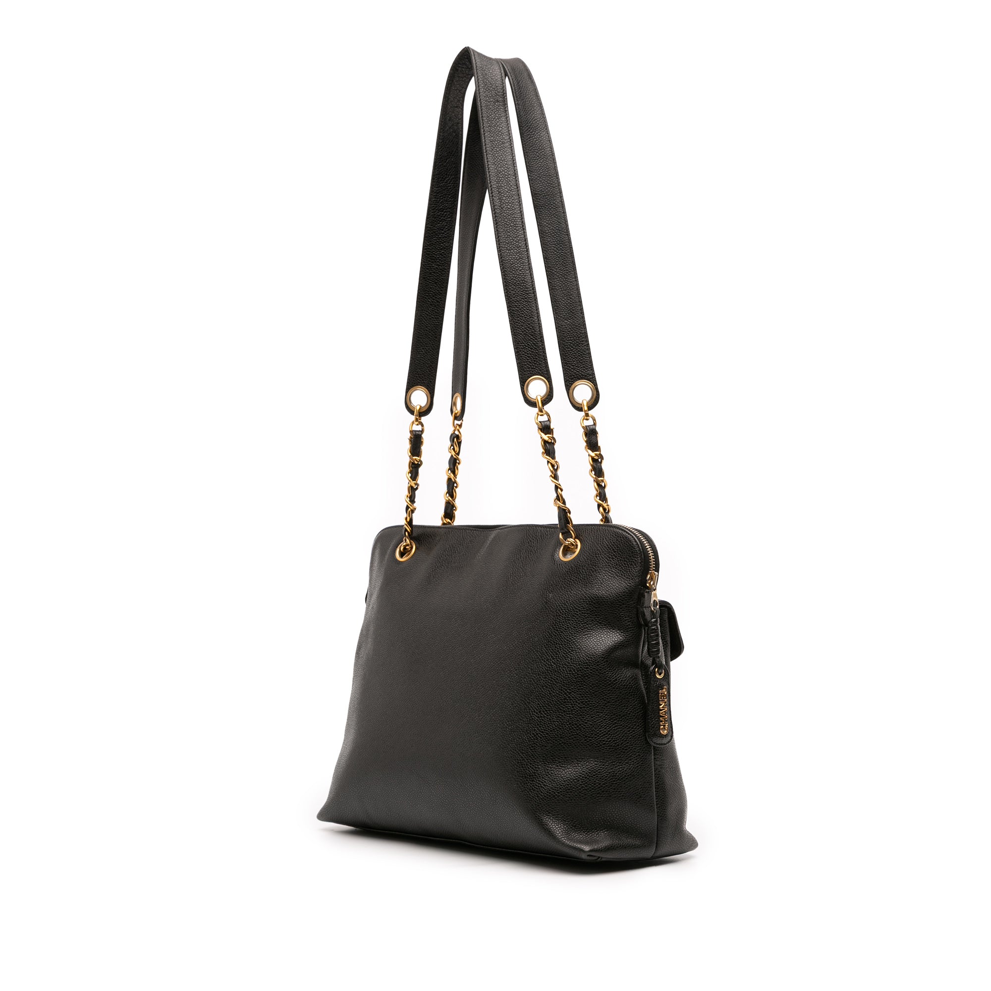 Caviar Front Pocket Chain Tote