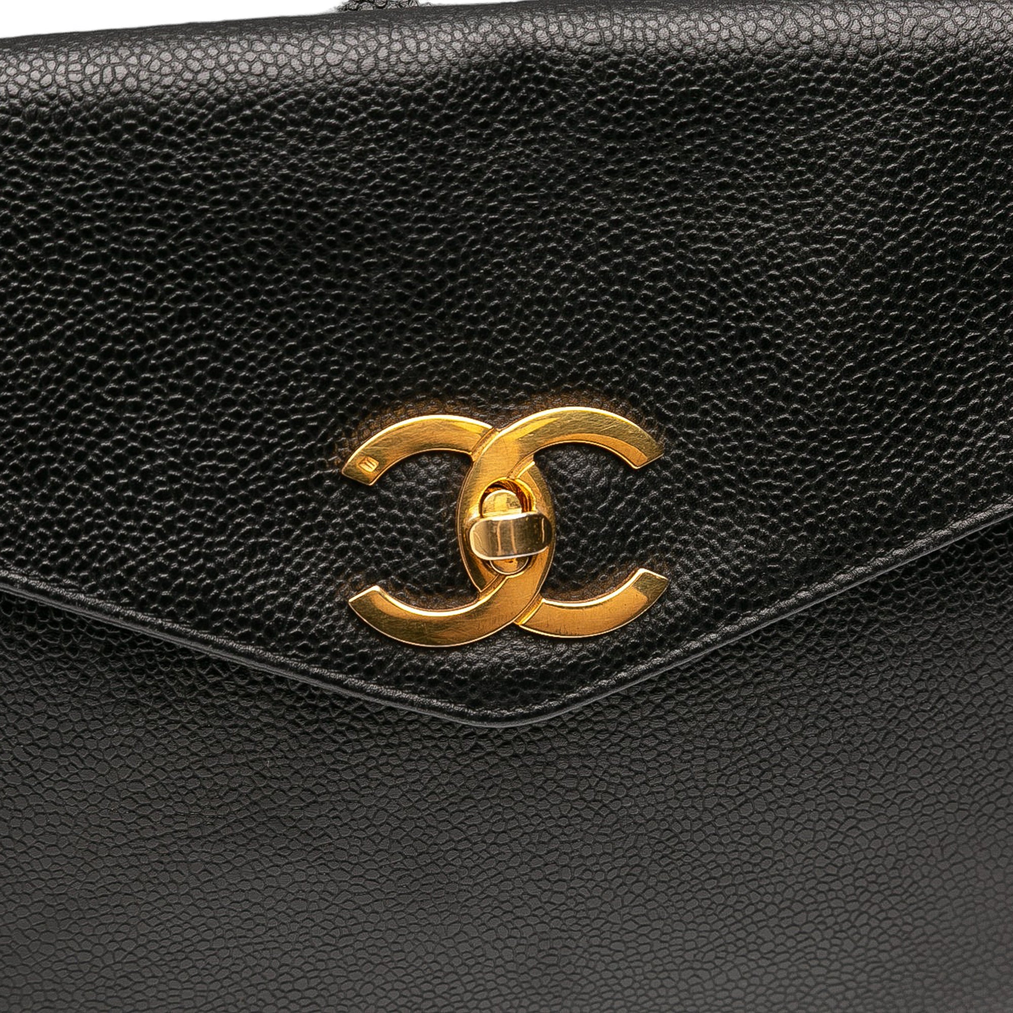 Caviar Front Pocket Chain Tote