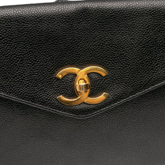 Caviar Front Pocket Chain Tote