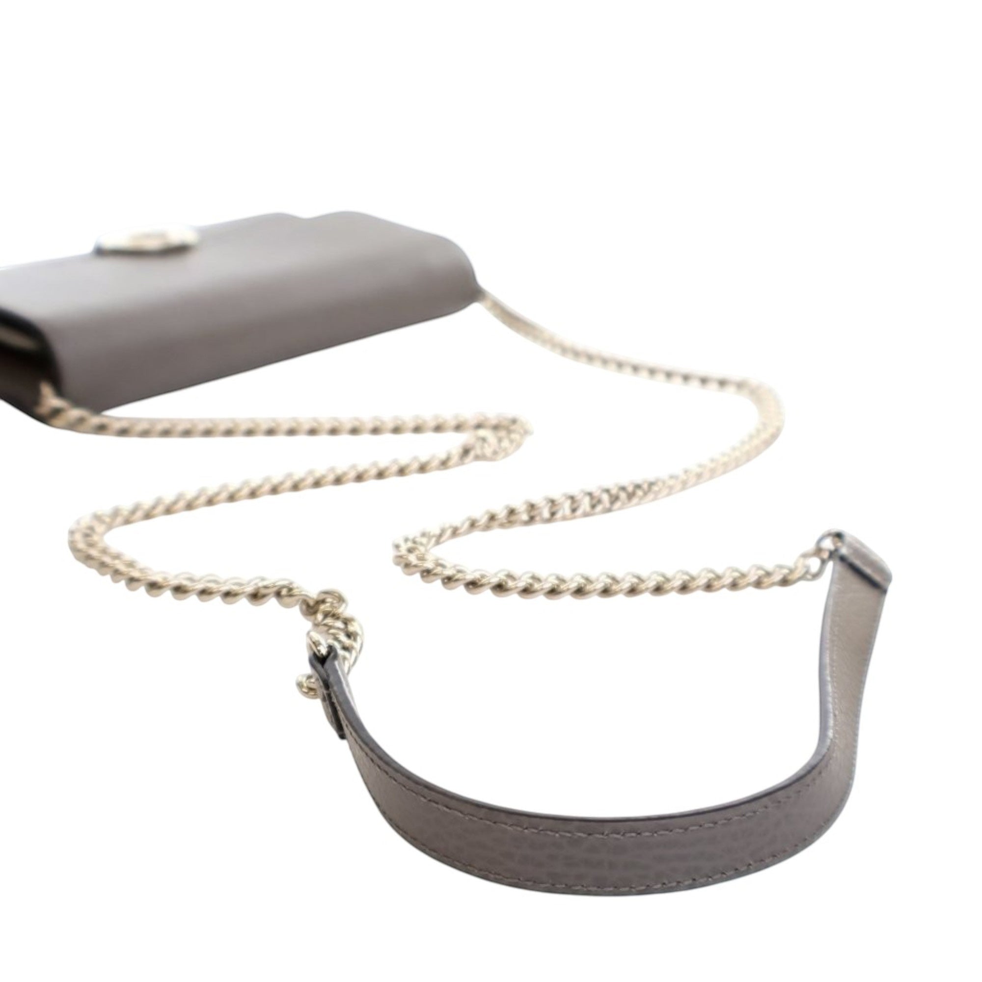 Leather Interlocking G Dollar Wallet on Chain