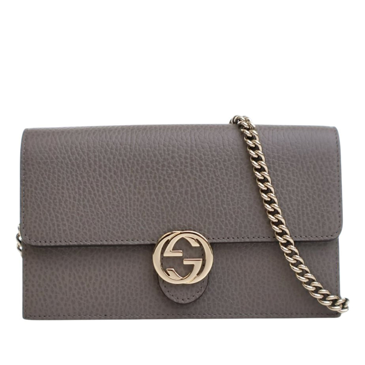 Leather Interlocking G Dollar Wallet on Chain