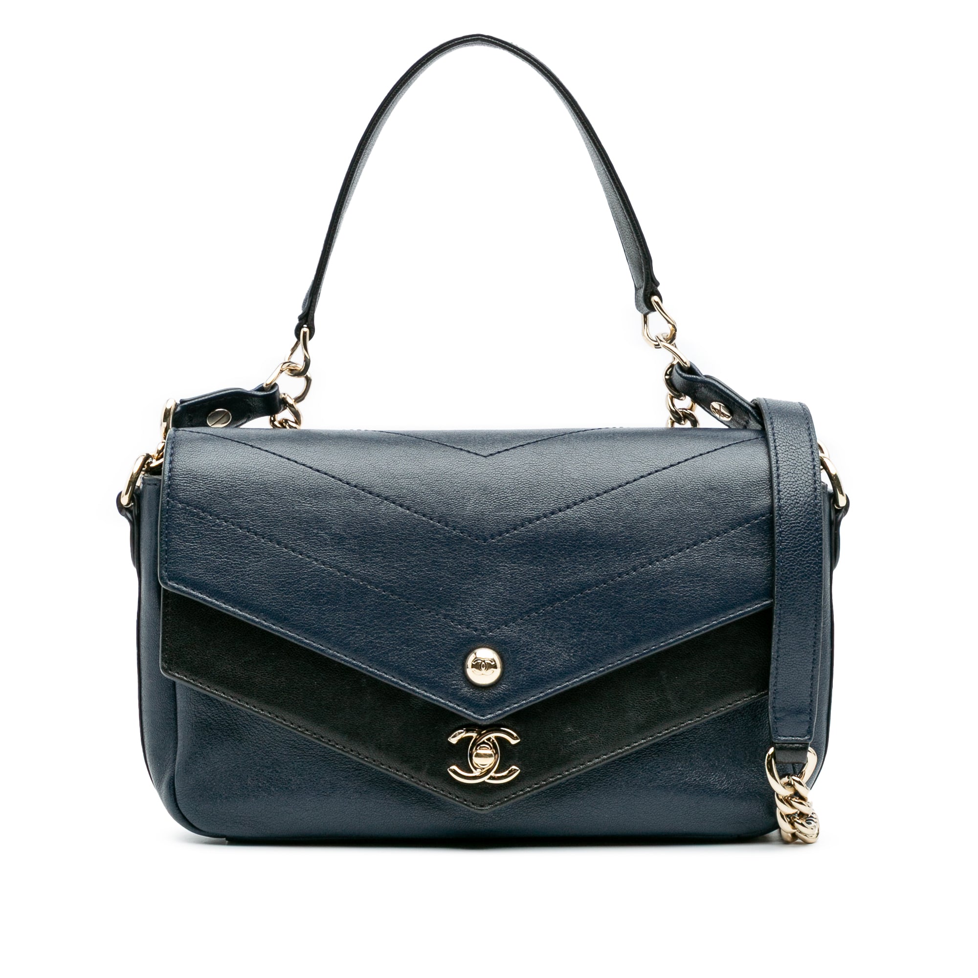 Mini Quilted Sheepskin Double Chevron Flap