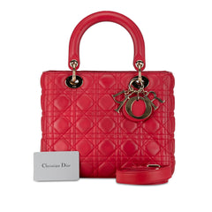 Medium Lambskin Cannage Lady Dior