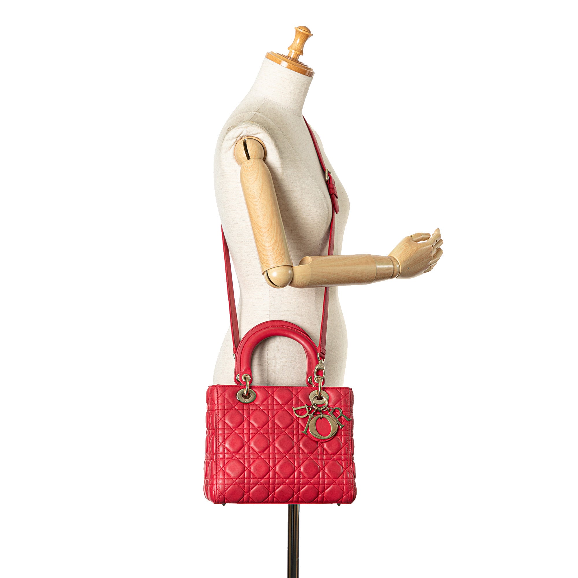Medium Lambskin Cannage Lady Dior