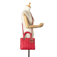 Medium Lambskin Cannage Lady Dior