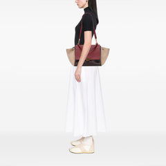 Medium Tricolor Leather Trapeze Satchel